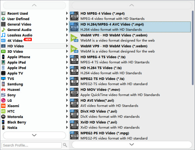 convert HEVC files to Android VLC