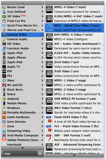 transcode AVCHD media to QuickTime .mov