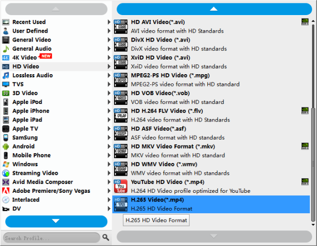 create H.265/HEVC video on a Windows or Mac
